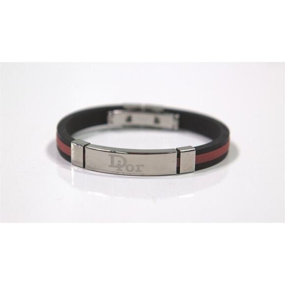 Dior Jewelry - Christian Dior Stainless Steel/Rubber Bangle Bracelet
